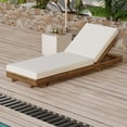 thumbnail image 1 of Christopher Knight Home Wood Outdoor Chaise Lounge Chair with Adjustable Backrest and Foldable Cushion, Cream, 1 of 13