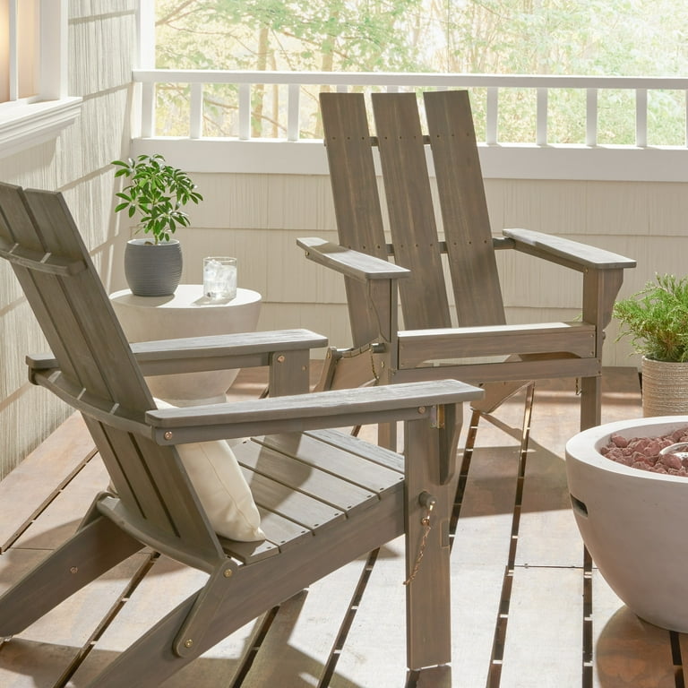 Christopher Knight Home Zuma Outdoor Outdoor Acacia Wood Foldable Adirondack Chairs Set of 2 by Gray