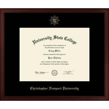 Christopher Newport University Diploma Frame, Document Size 13" x 10"