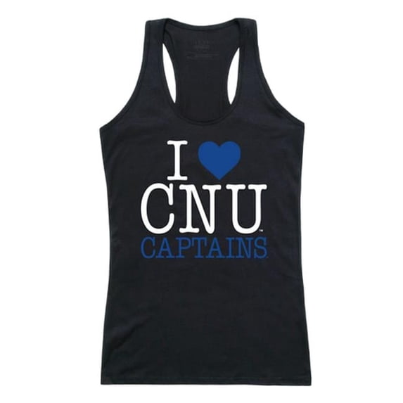 Christopher Newport University Women Love Tank Top, Black & White - Small