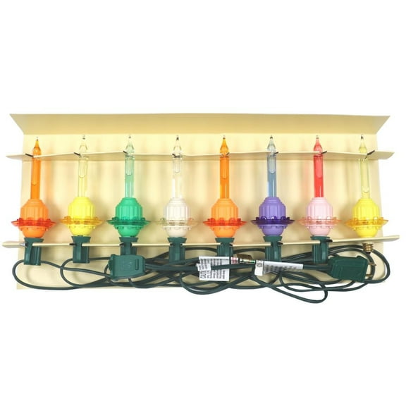 Christopher Radko 43282 - 7 Light Orange / Pink / Purple / Green / Yellow / White "Easter" Bubble Light Set