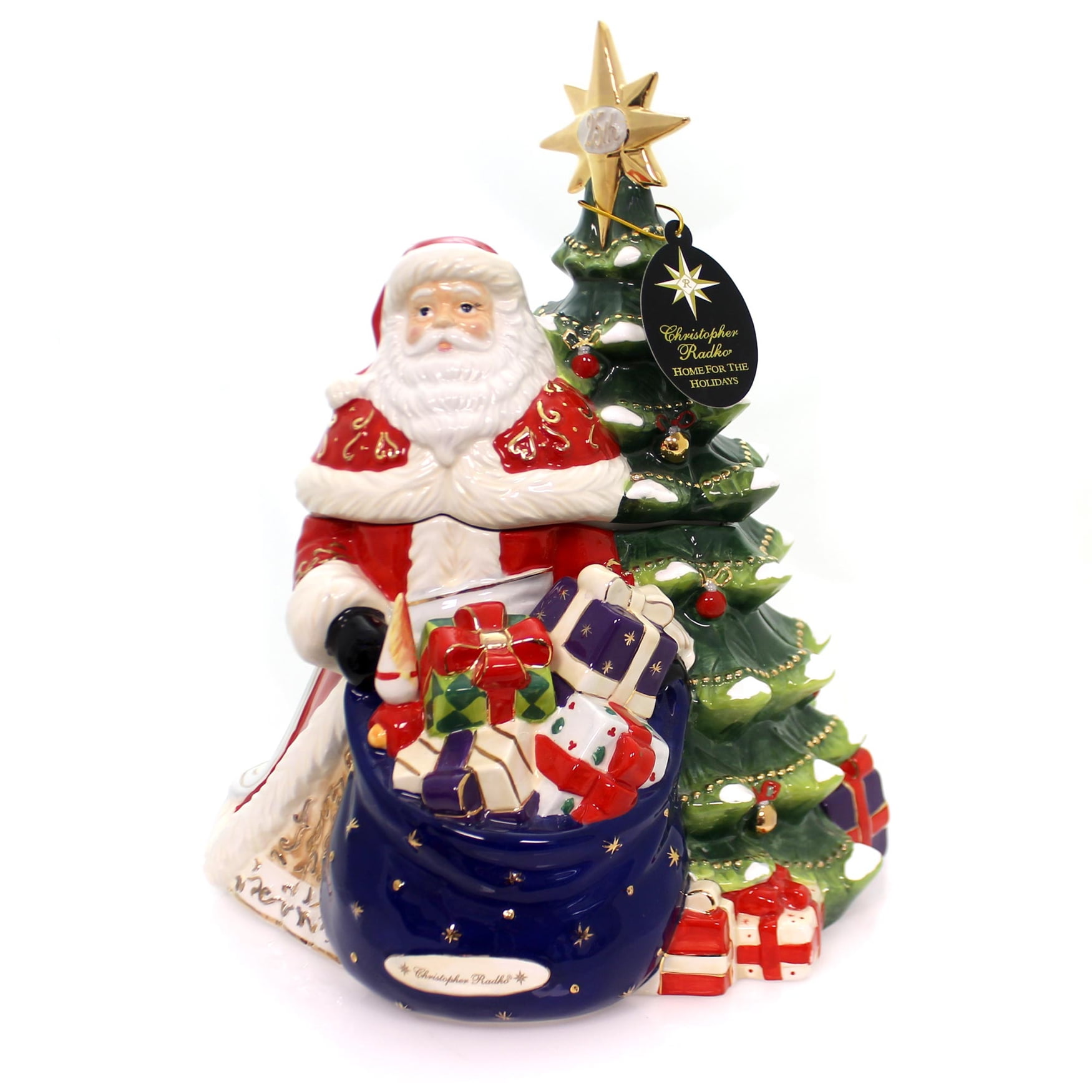 Christopher Radko CELEBRATING SANTA 25th Ceramic Home For Holidays Signed Tree
