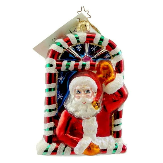 Christopher Radko Company 4.25In Candy Frame Claus, Glass, Ornament Santa Christmas 205580