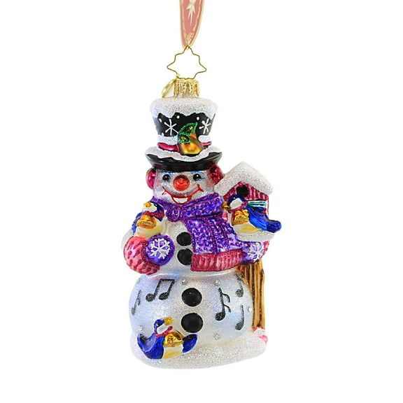 Christopher Radko Christmas Birdsong Calling Birds Snowman Ornament 1021247