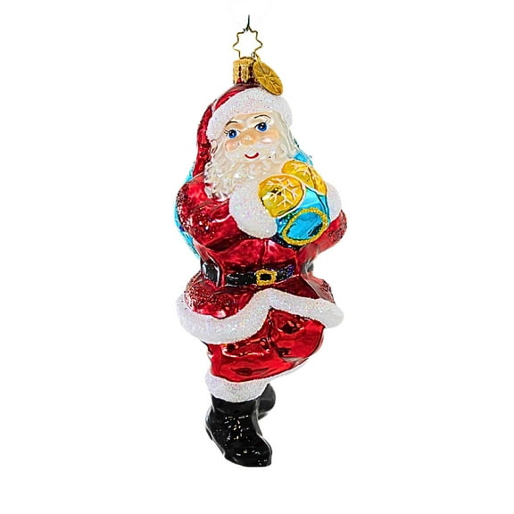 Christopher Radko Company 5.00In Leap Of Cheer, Glass, Ornament Christmas Santa 1013535  Red