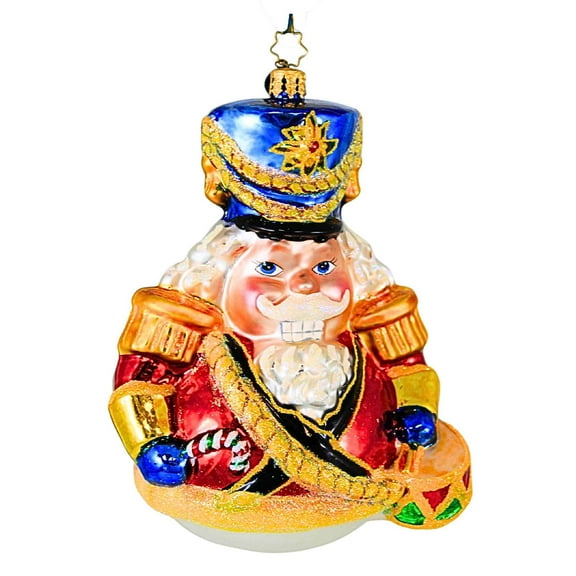 Christopher Radko Company 5.00In Major Lee Stout, Glass, Ornament Nutcracker 1012365 Blue