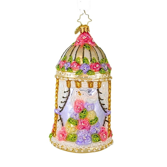 Christopher Radko Company 5.75In Gazebo Of Love, Glass, Ornament Wedding Floral Love 1020020