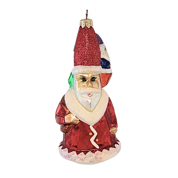 Christopher Radko Company 6.25In Triple Nick, Glass, Ornament Santa Christmas 981500