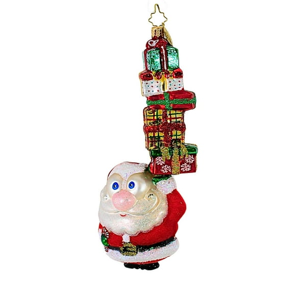 Christopher Radko Company 7.00In Google Stack, Glass, Ornament Santa Presents 1014139