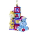 thumbnail image 1 of Christopher Radko Company Baby On The Block - 1 Glass Ornament 6 Inch, Glass - Ornament Baby Baptism Birth Hippo Giraffe 1020012 Glittered, 1 of 3