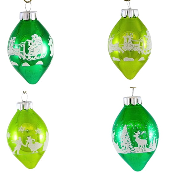 Christopher Radko Company Holiday Splendor Tulips Set/4 - Four Ornaments 2.25 Inch, Glass - Shiny Brite Vintage Inspired 4027710-4