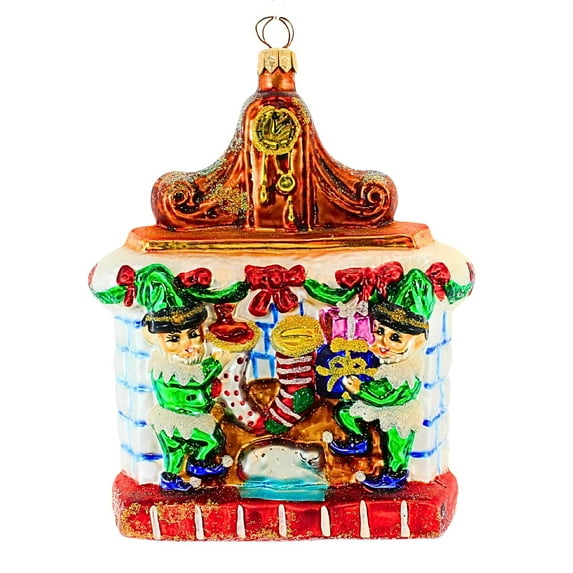 Christopher Radko Company On Elfin Eve - 1 Glass Ornament 6.5 Inch, Glass - Ornament Fireplace Elves 983050