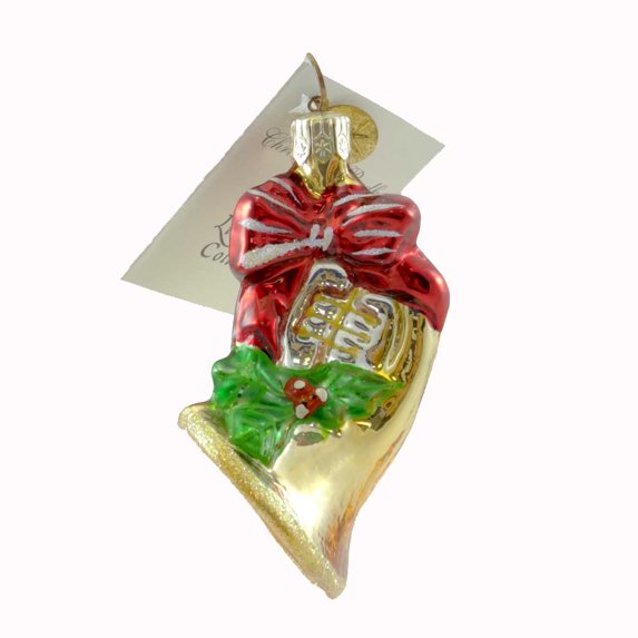 Christopher Radko French Horn Gem Blown Glass Ornament Christmas Music