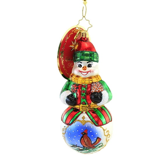 Christopher Radko Guardian Of The Forest Snowman Christmas Ornament 1021300