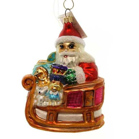 Christopher Radko Company 6.00In Heartland Express, Glass, Ornament Santa Vintage Sleigh Jk972500