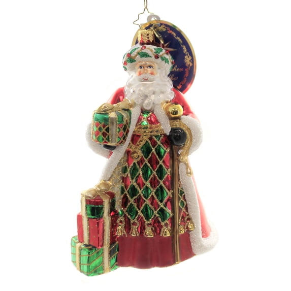 Christopher Radko Holiday Harlequin Santa Glass Ornament Designer Choice 109770