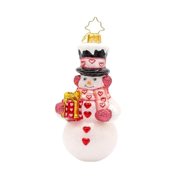 Christopher Radko Hand-Crafted European Glass Christmas Tree Decorative Ornament, Snowy Valentine C113
