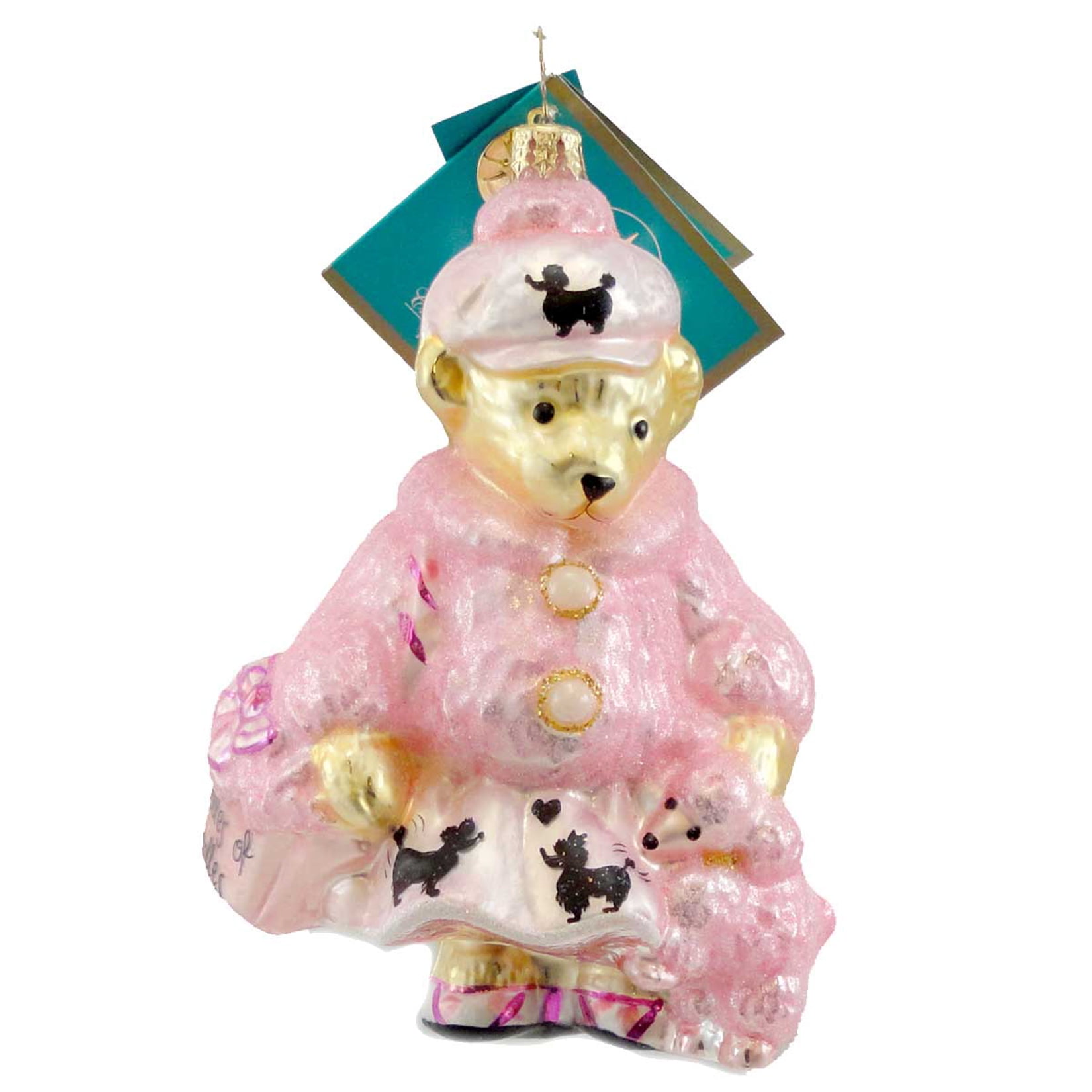 5.25In Muffy Oodles Of Poodles, Glass, Ornament Teddy Bear 1012639