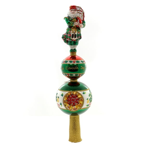 Christopher Radko Piper Piping Finial Glass Tree Topper Eleventh Day 1018565