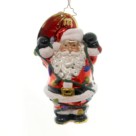 Christopher Radko Tangled Tidings Glass Santa Lights 1018454