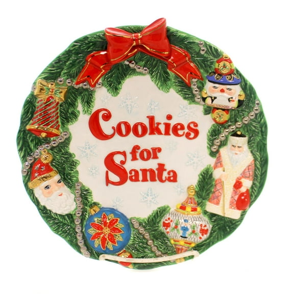 Christopher Radko WORKSHOP WONDERLAND PLATE Ceramic Christmas Holidays Cookie
