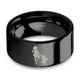 thumbnail image 1 of Christopher Robin Pooh Bear Laser Engraved Black Tungsten Ring, 10mm, Size 6.5, 1 of 2