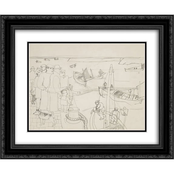Christopher Wood 2x Matted 24x20 Black Ornate Framed Art Print 'St. Ives '
