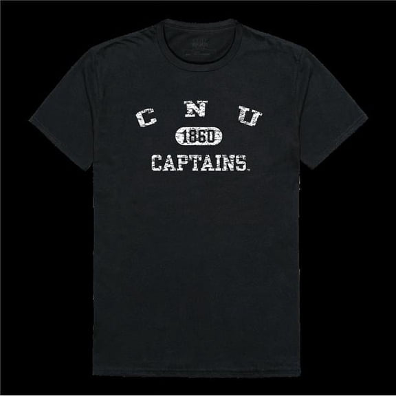 Christopher port University Port Captains Distressed Arch College T-Shirt, Black - Small