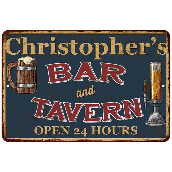 Christopher's Green Bar & Tavern Sign 16 x 24 Matte Finish Metal 116240047999