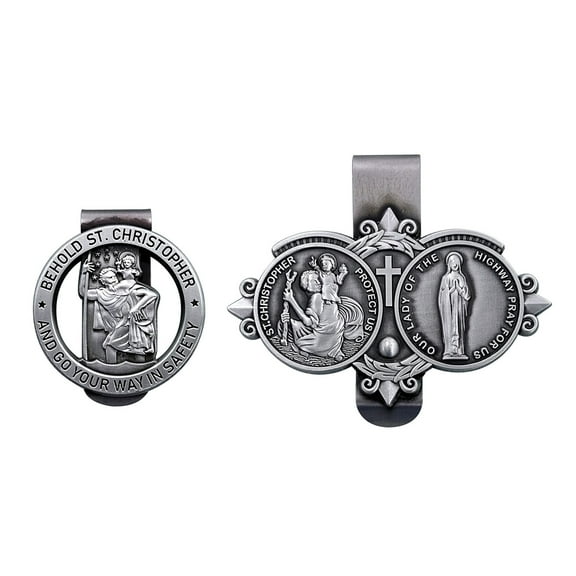 Christophers Car Visors Clip Travel with Christophers Car Visors Clip Catholic Protect Emblems