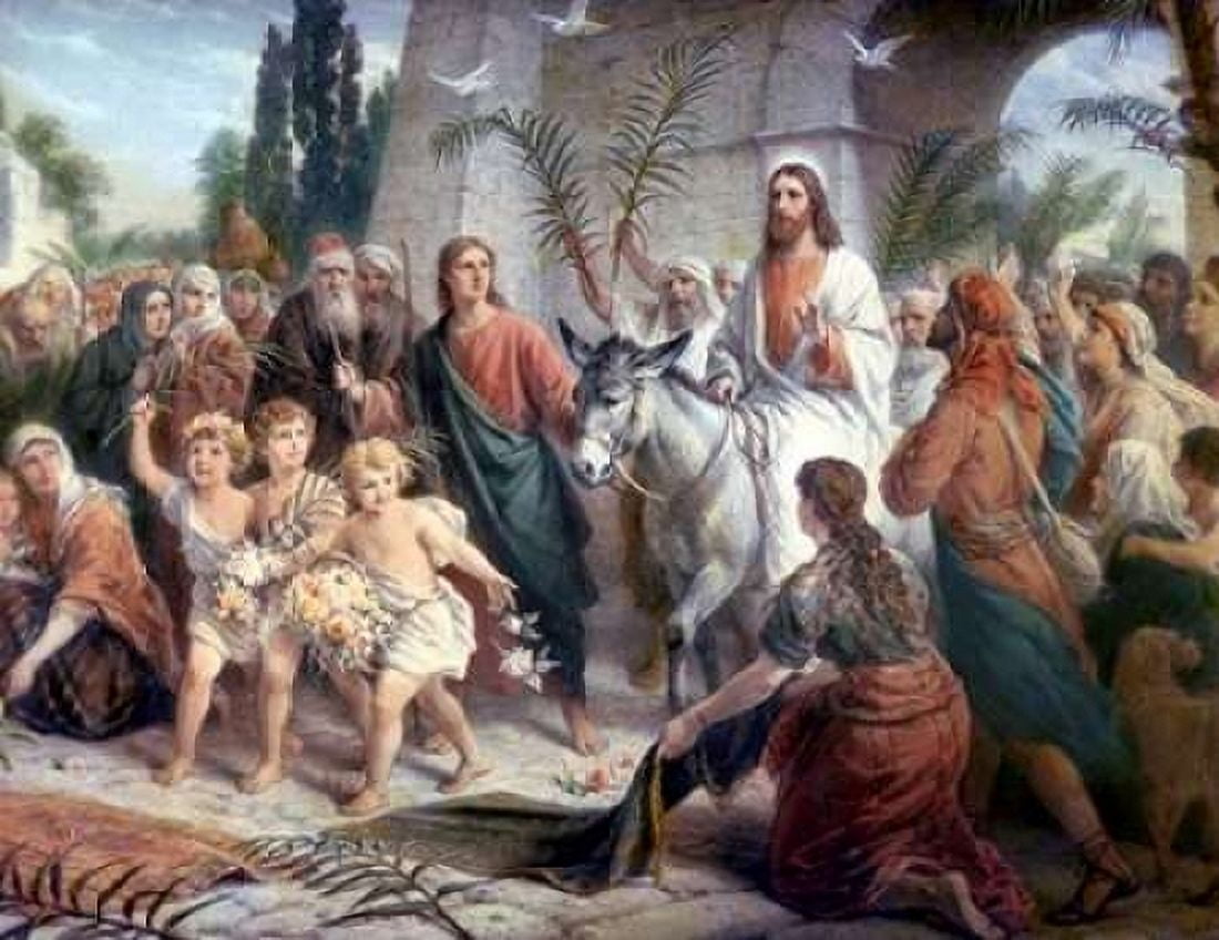 Christs Entrance into Jerusalem Canvas Art - Bernhard Plockhorst (22 x 28)