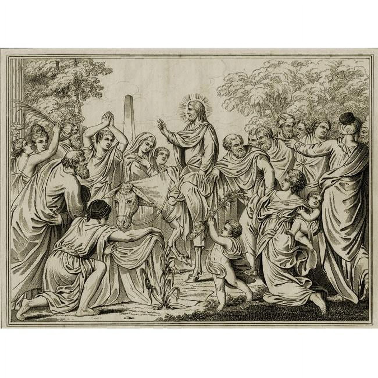 Christs Entry Into Jerusalem 19th Century Print From A Painting by ...