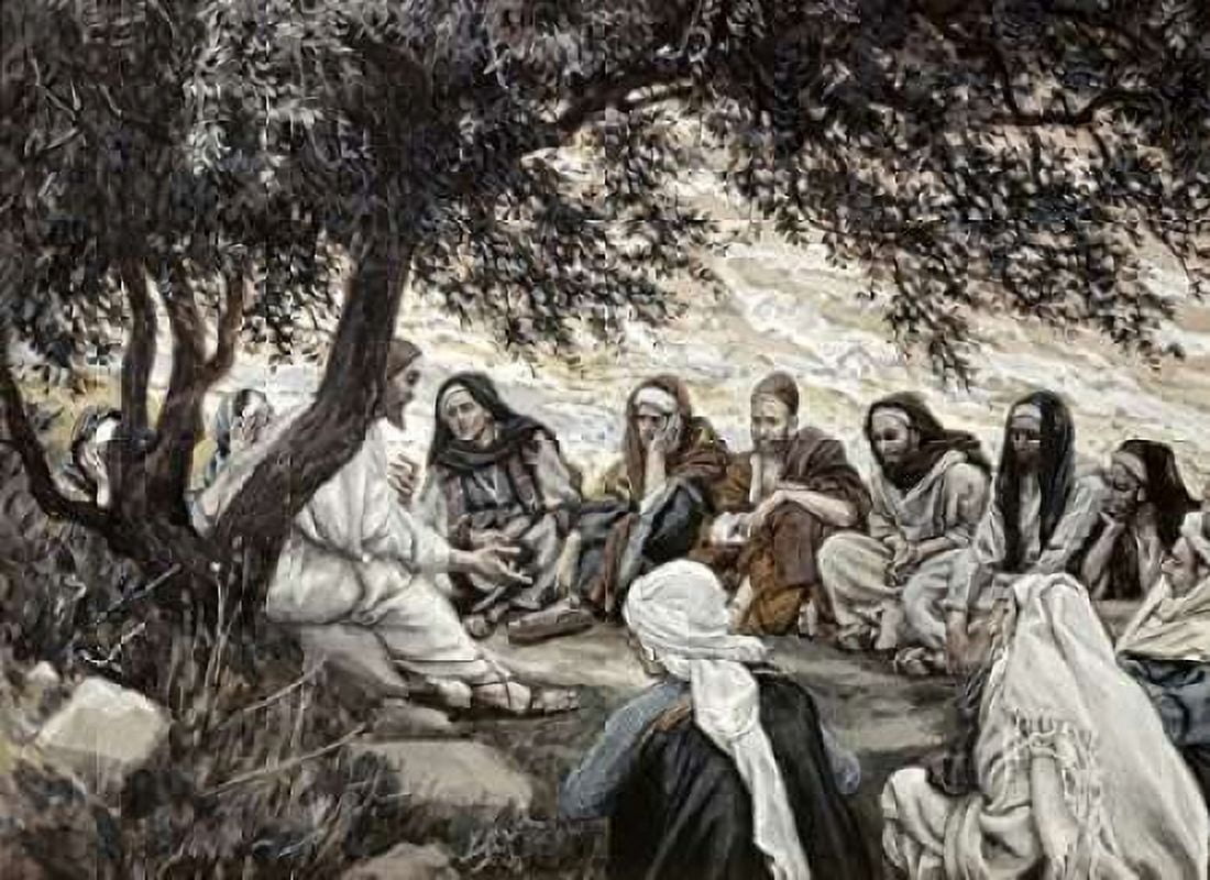 Christs Exhortation To The Twelve Apostles Canvas Art - James Jacques Tissot (18 x 24)