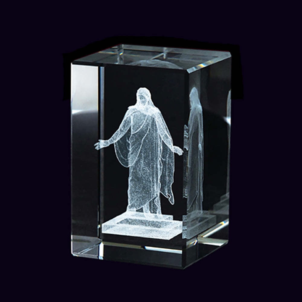 Laser Engraved Crystal Jesus Christ Statue Cube