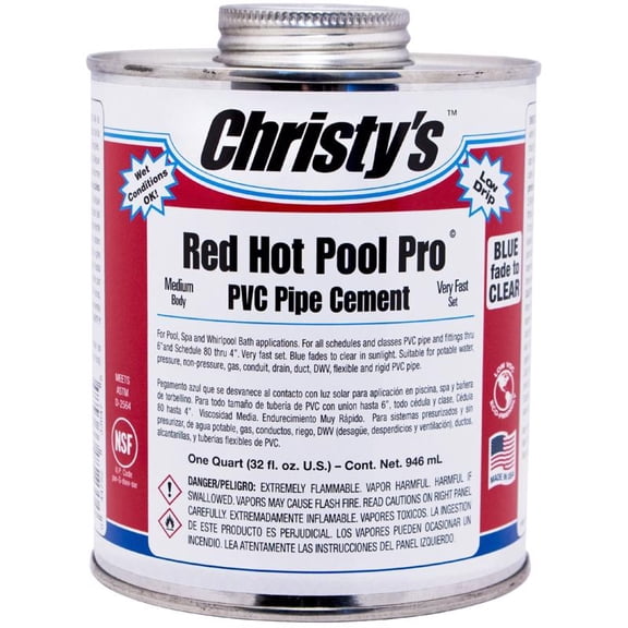 Christy's Red Hot Pool Pro 8 oz PVC Pipe Cement