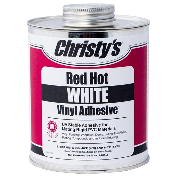 Christy's Red Hot Vinyl Adhesive, White, 1 Pint (16 fl oz)
