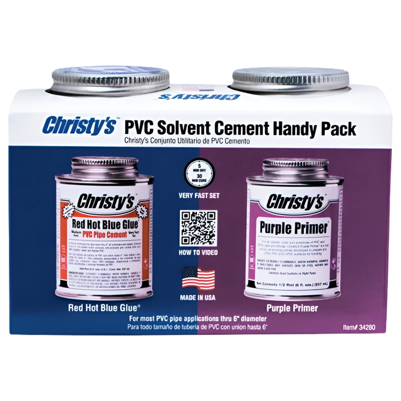 Christys  Blue/Purple  Primer and Cement  For CPVC/PVC 8 oz.