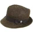 thumbnail image 1 of Christys Crown Crocheted Paper Straw Fedora (Brown, Medium), 1 of 2