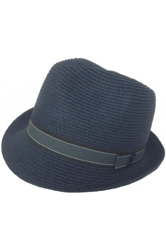 Christys Midtown Paper Braid Fedora (Navy, S/M)