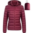 thumbnail image 1 of Chrisuno Abrigos De Mujer Invierno Fall Puffer Jacket Women's Packable Lightweight Winter Warm Quilted Coat With Detachable Hood Burgundy M, 1 of 5
