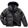 thumbnail image 1 of Chrisuno Boy Faux Leather Jacket Motorcycle Jacket Winter Jacket Rain Jacket Pilot Jacket Black 6/7, 1 of 5