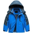 thumbnail image 1 of Chrisuno Boy's Hooded Ski Fleece Jacket Windproof Windbreaker Kids Snow Jacket Winter Ski Coat Blue 8, 1 of 5
