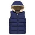 thumbnail image 1 of Chrisuno Boy's Snow Sleeveless Vest Hoodie Winter Warm Vest Coat Sherpa Lined Puffer Ski Sleeveless Jacket Navy 14-16, 1 of 5