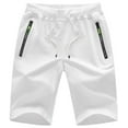 thumbnail image 1 of Chrisuno Cargo Shorts Men Drawstring with Pocket Zippers Off-white Medium, 1 of 5