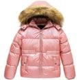 thumbnail image 1 of Chrisuno Girl's Coat Hooded Kids Winter Parka Outwear Warm Cotton Jacket Pink 8, 1 of 5