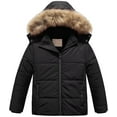 thumbnail image 1 of Chrisuno Girls Lightweight Snow Coat Water-Resistant Hooded Puffer Fleece Jacket Warm Parka With Removable Hood Black 8, 1 of 5