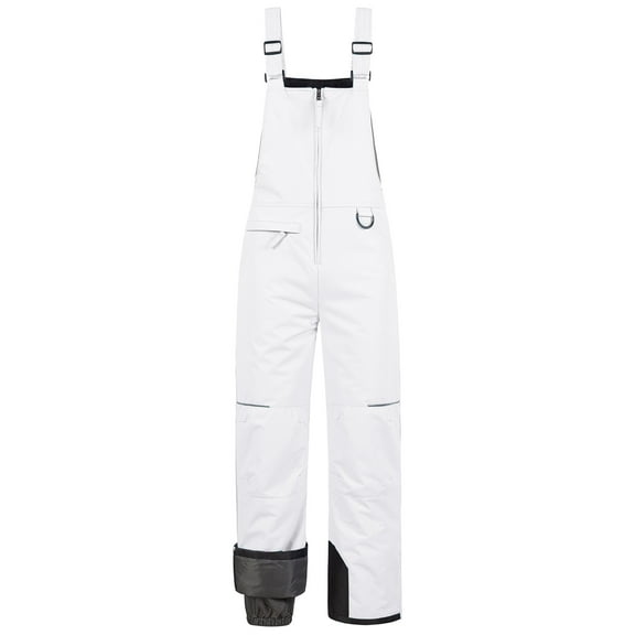 Chrisuno Kids Snow Sports Cargo Snow Pants with Articulated Knees Boys Snow Bibs Girls Snowpants Youth Ski Bibs Husky Ski Pants Snowbibs White 4/5