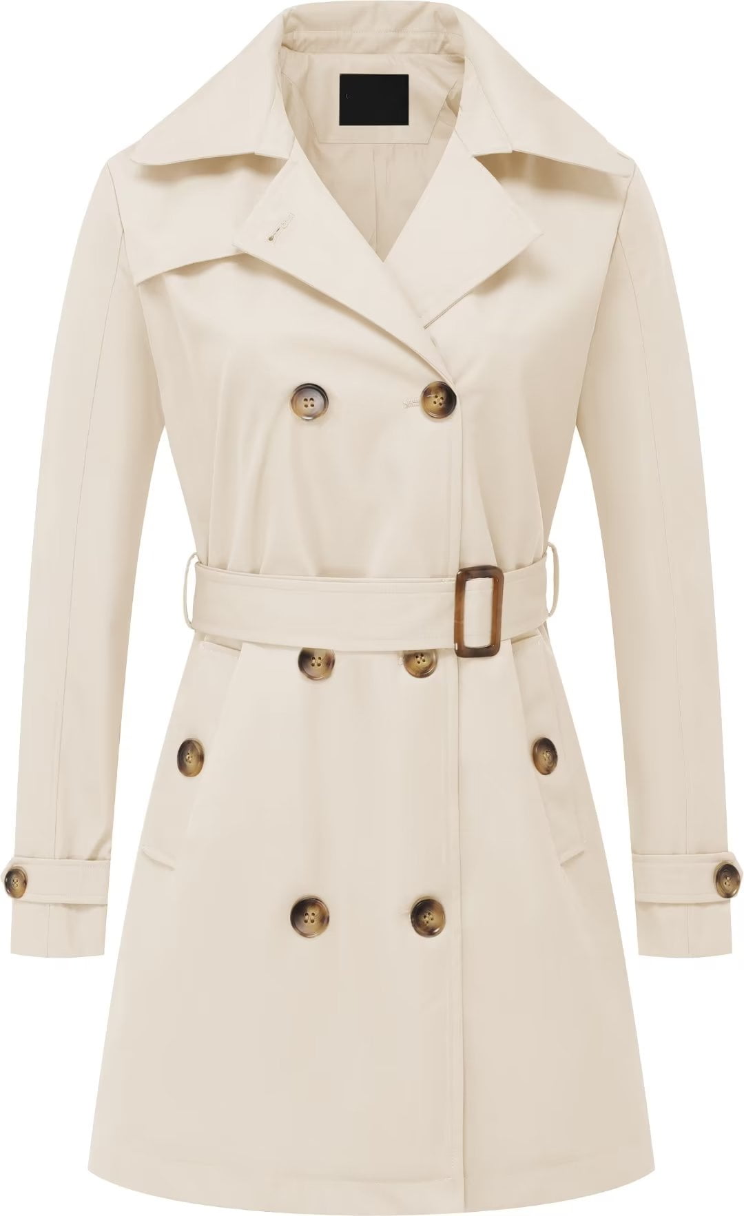 Chrisuno Long Trench Coat for Women Dress Coats formal Hood Belt Double ...