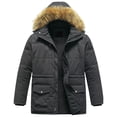 thumbnail image 1 of Chrisuno Men's Big and Tall Puffer Jacket Waterprpoof Warm Winter Coat Thicken Padded Parka with Detachable Hood Grey 6X, 1 of 5