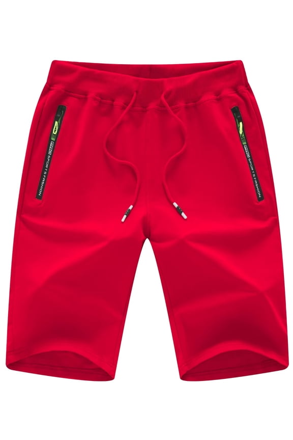 Men's Classic Fit Flat Front Stretch Short Red M